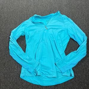 Vintage Y2k Women's Teal Blue Longsleeve Lightweight 1/4 Zip Golf Longsleeve M